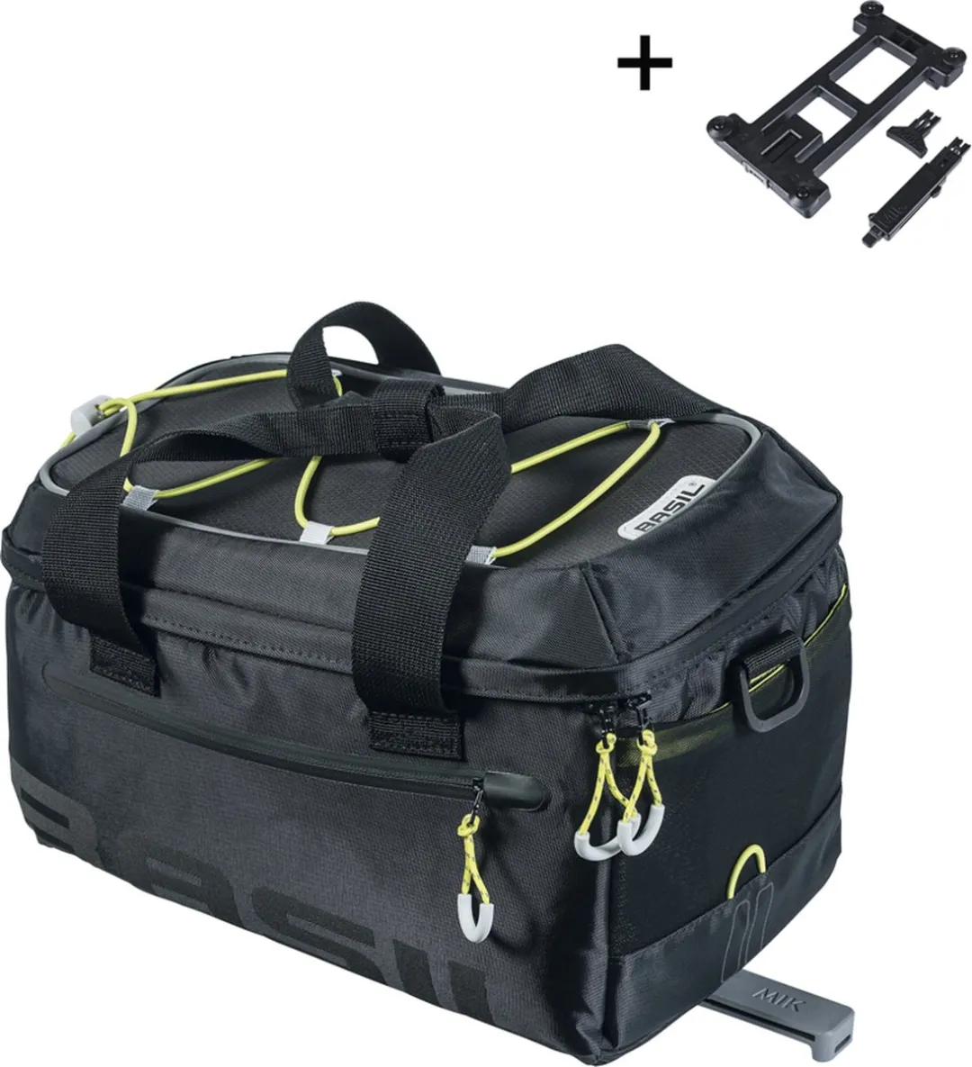 Basil Miles bagagedragertas MIK 7L - Zwart lime