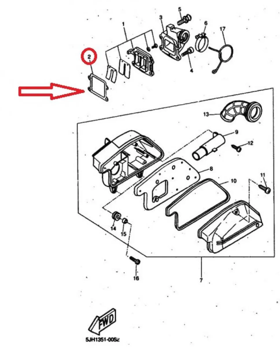 Yamaha 3WX-13621-00 Clutch Pipe Joint Scooter 50 JOG