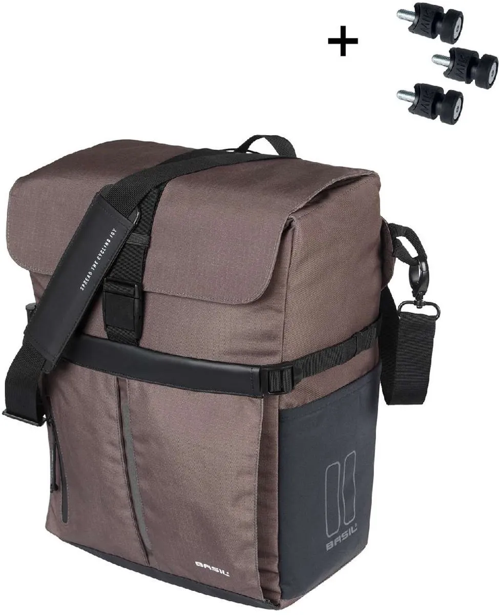 Basil Move MIK Studs Fietsschoudertas 15L - Bruin