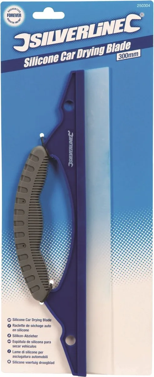 Silverline Silicone Voertuig Droogblad 300mm - Blauw/Grijs