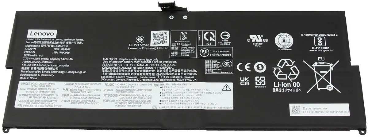 Lenovo SB10Z26484 Laptopbatterij 42Wh
