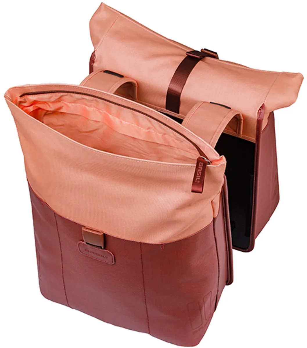Basil Vive Dubbele Fietstas 35L - Rood/Rozerood