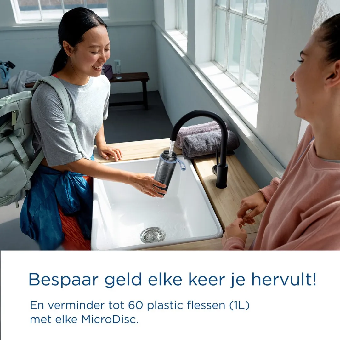 BRITA Active Waterfilterfles 0,6L Donkergroen - 2x MicroDisc - afbeelding 6 van 6