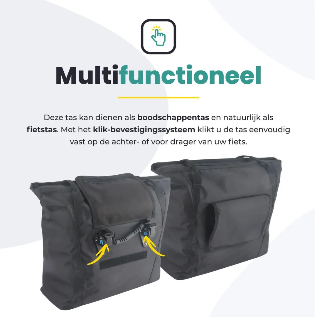 Voltano Shopper Enkele Fietstas 19L - Zwart - afbeelding 3 van 6