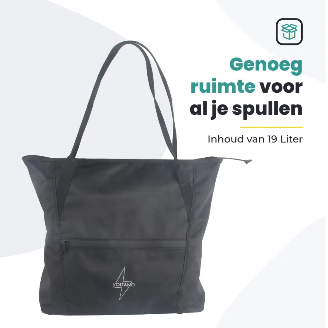 Voltano Shopper Enkele Fietstas 19L - Zwart - afbeelding 6 van 6