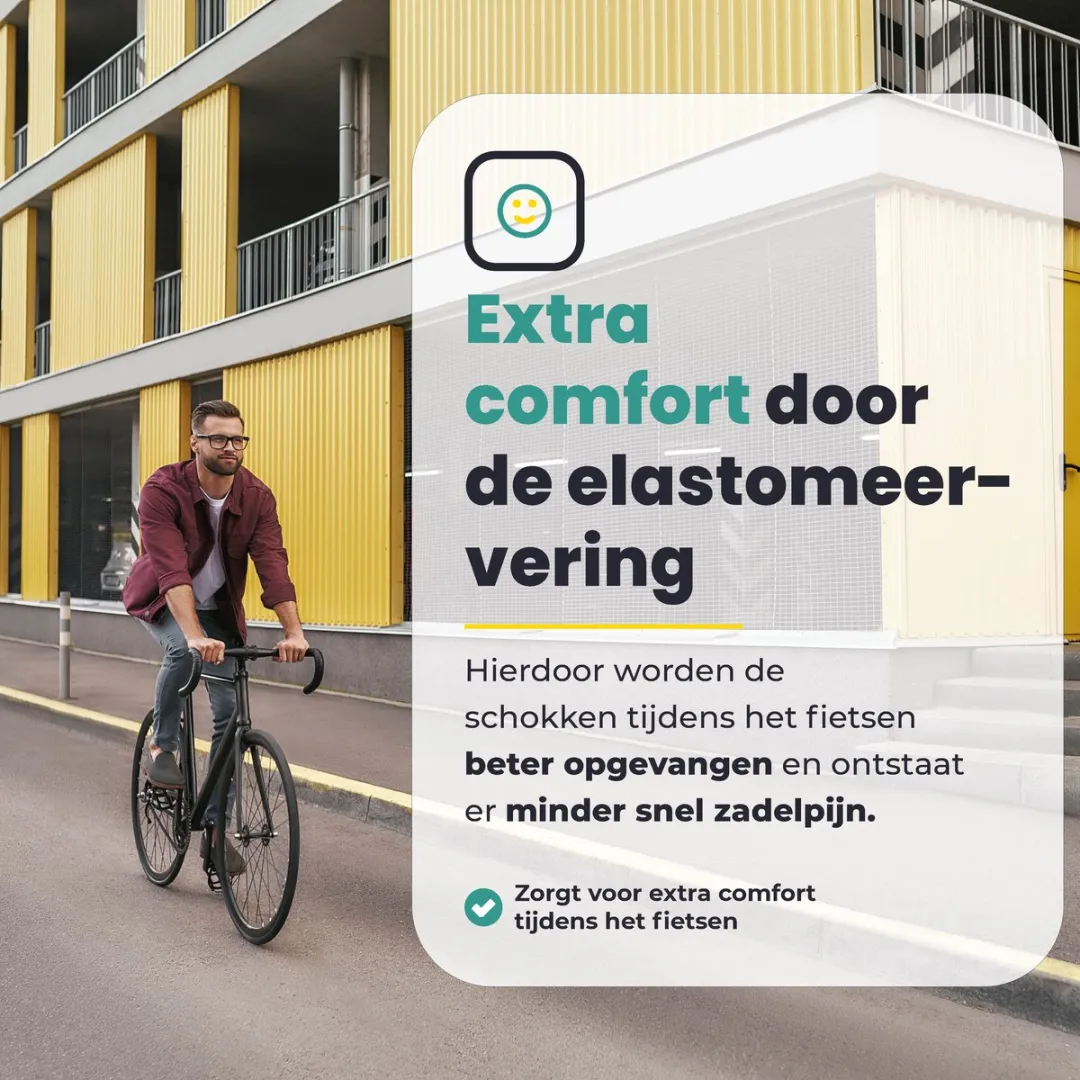 Voltano Pro Gel Fietszadel - Zwart/Rood - Unisex - afbeelding 6 van 6