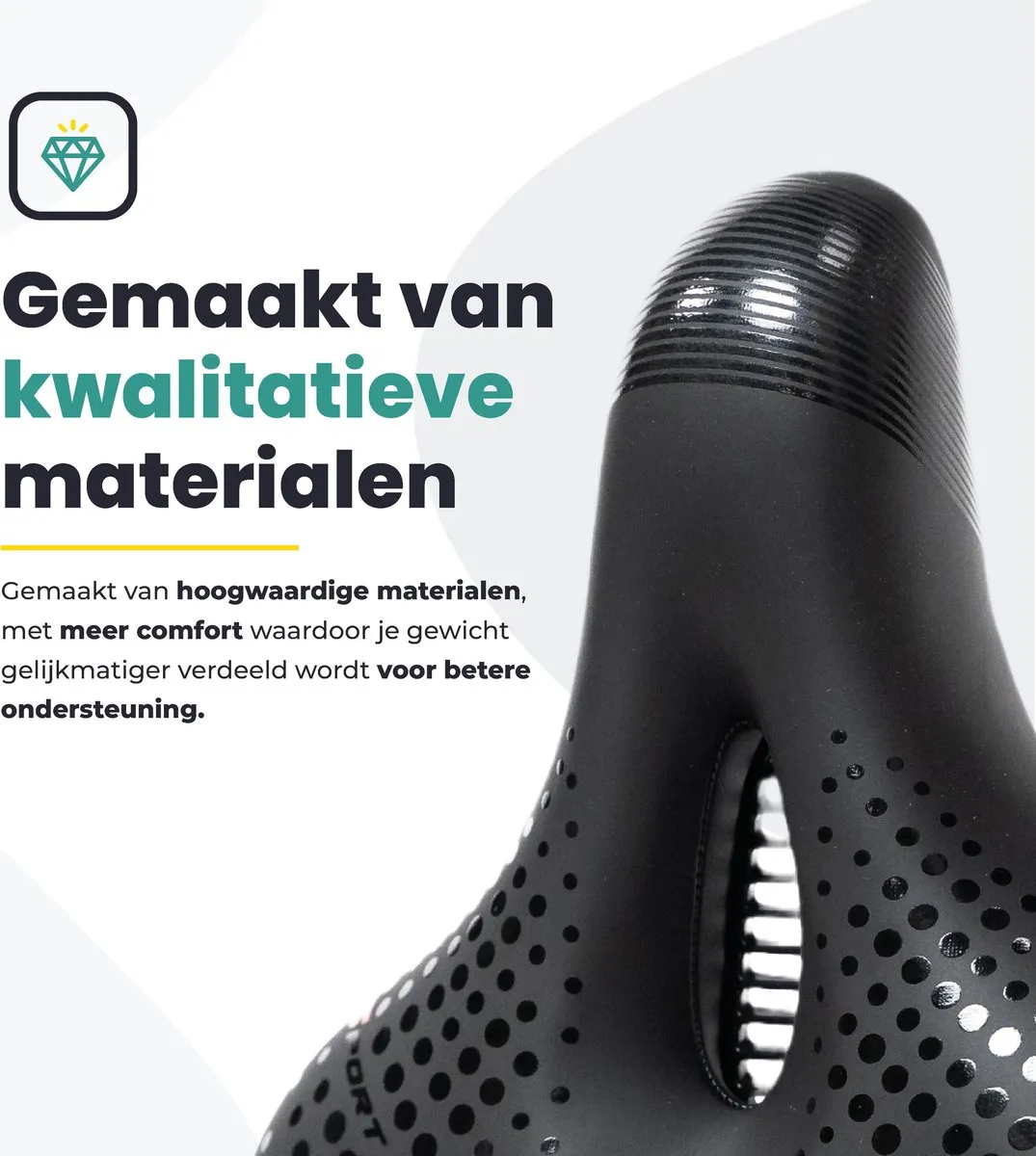 Voltano Pro Gel Fietszadel - Zwart/Rood - Unisex