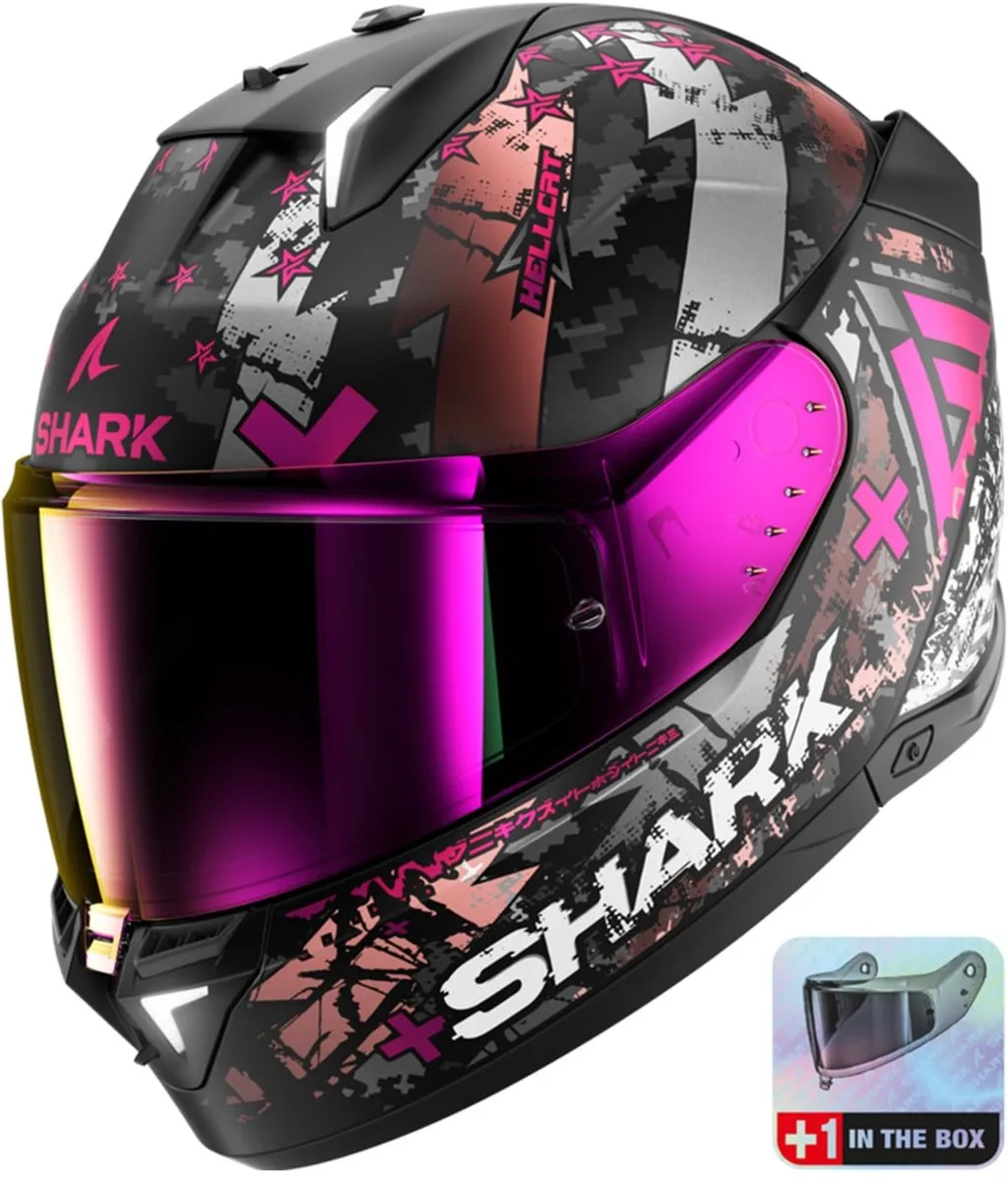 Shark SKWAL i3 Hellcat Integraalhelm - Maat L - Mat Zwart/Chrom Paars - afbeelding 6 van 6