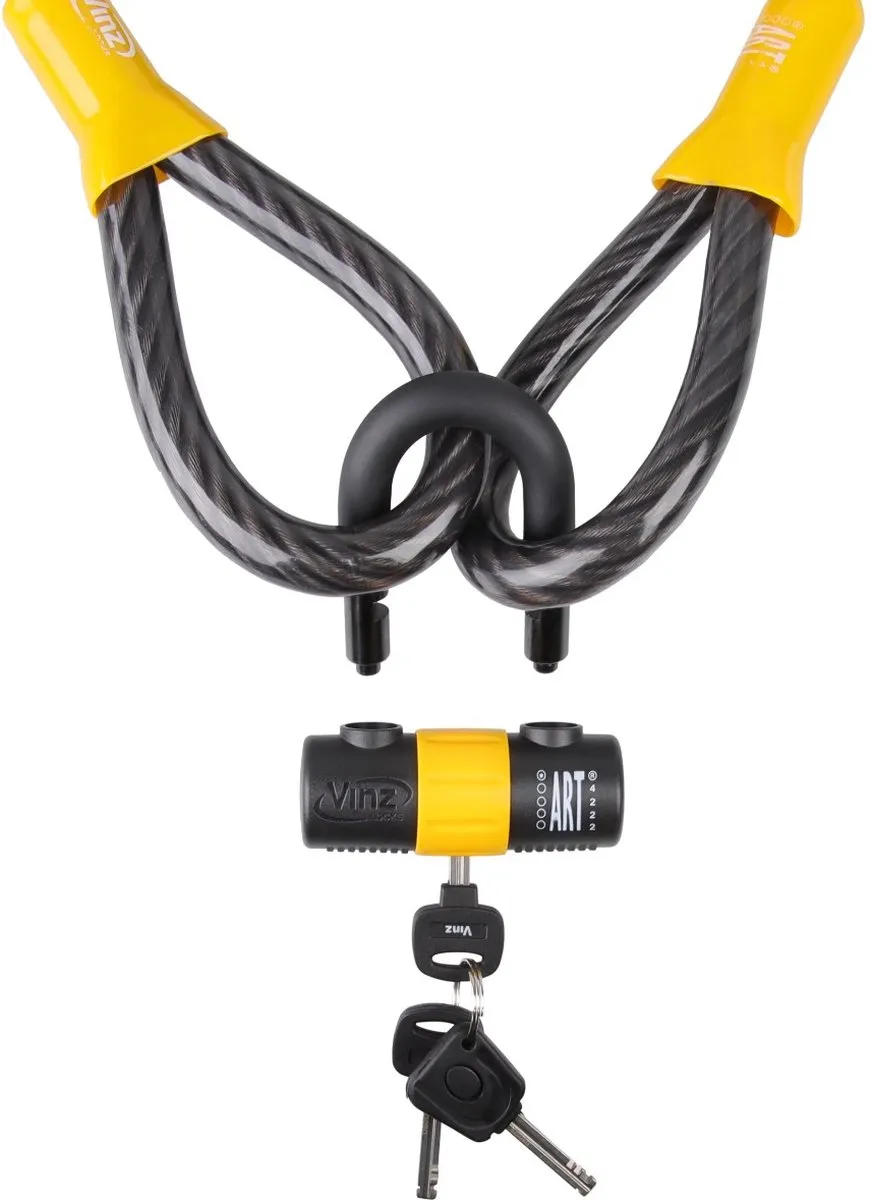 VINZ Kibo Kabelslot 300cm - ART 1 - VBV/CCV Gecertificeerd - 20mm - Zwart