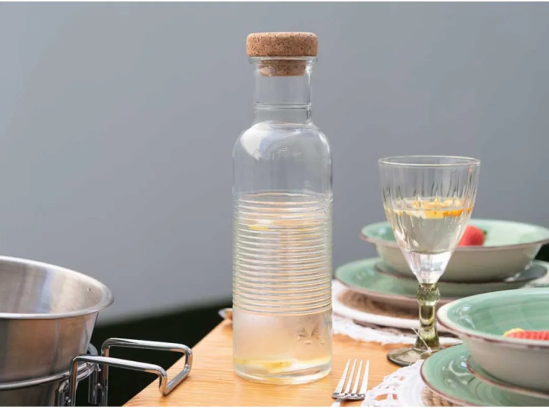 Pasabahce Waterfles met kurken dop 1070ml - Glas
