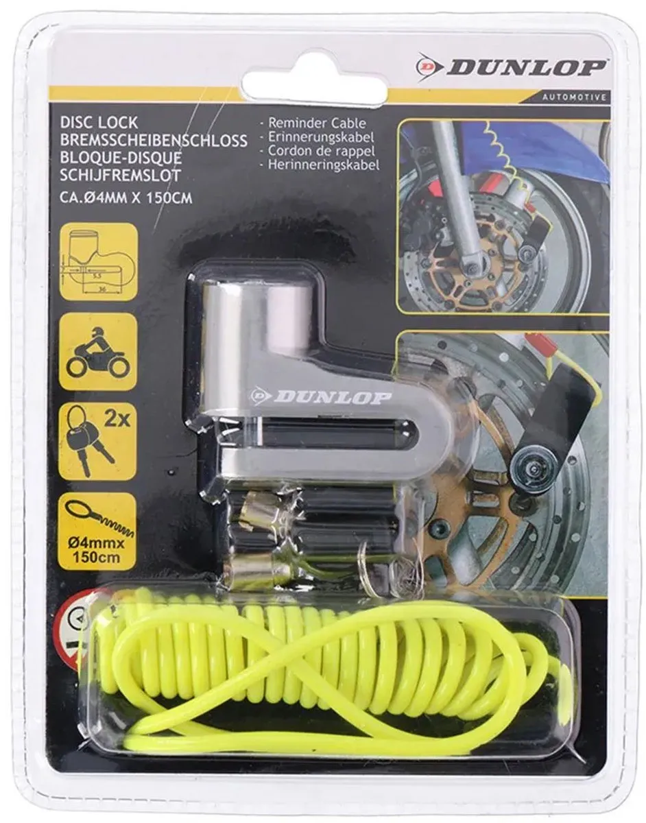 Dunlop Remschijfslot 44579 - 2 Sleutels - Zilver - afbeelding 6 van 6