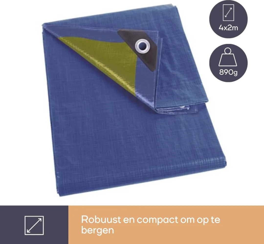 Perel Dekzeil 2x4m Blauw/Groen - 110 g/m²