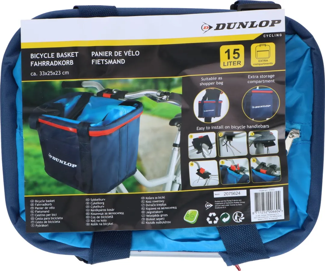 Dunlop Bicycle Bag Zipper B - 15L - Blauw