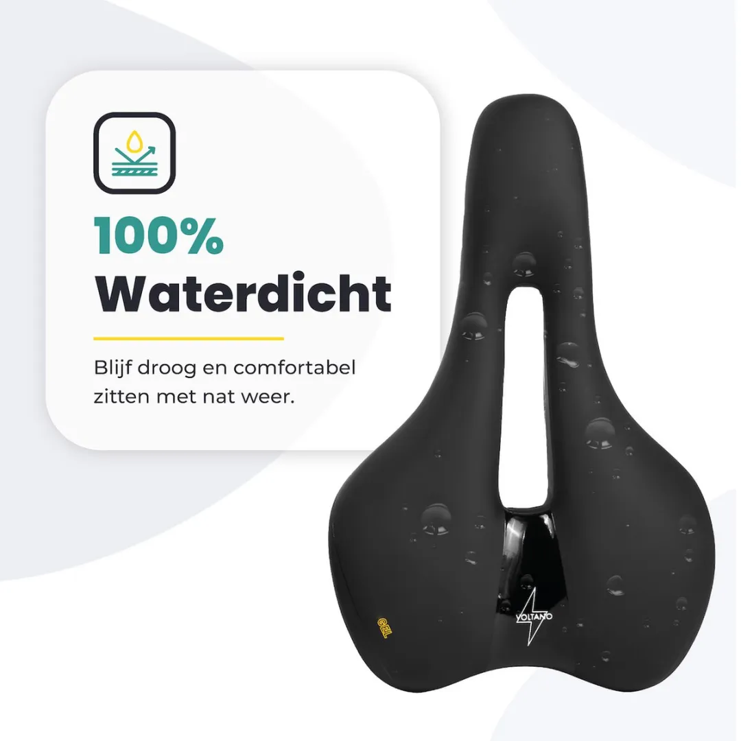 Voltano Elegance Fietszadel - Trekking Premium Gel - Zwart