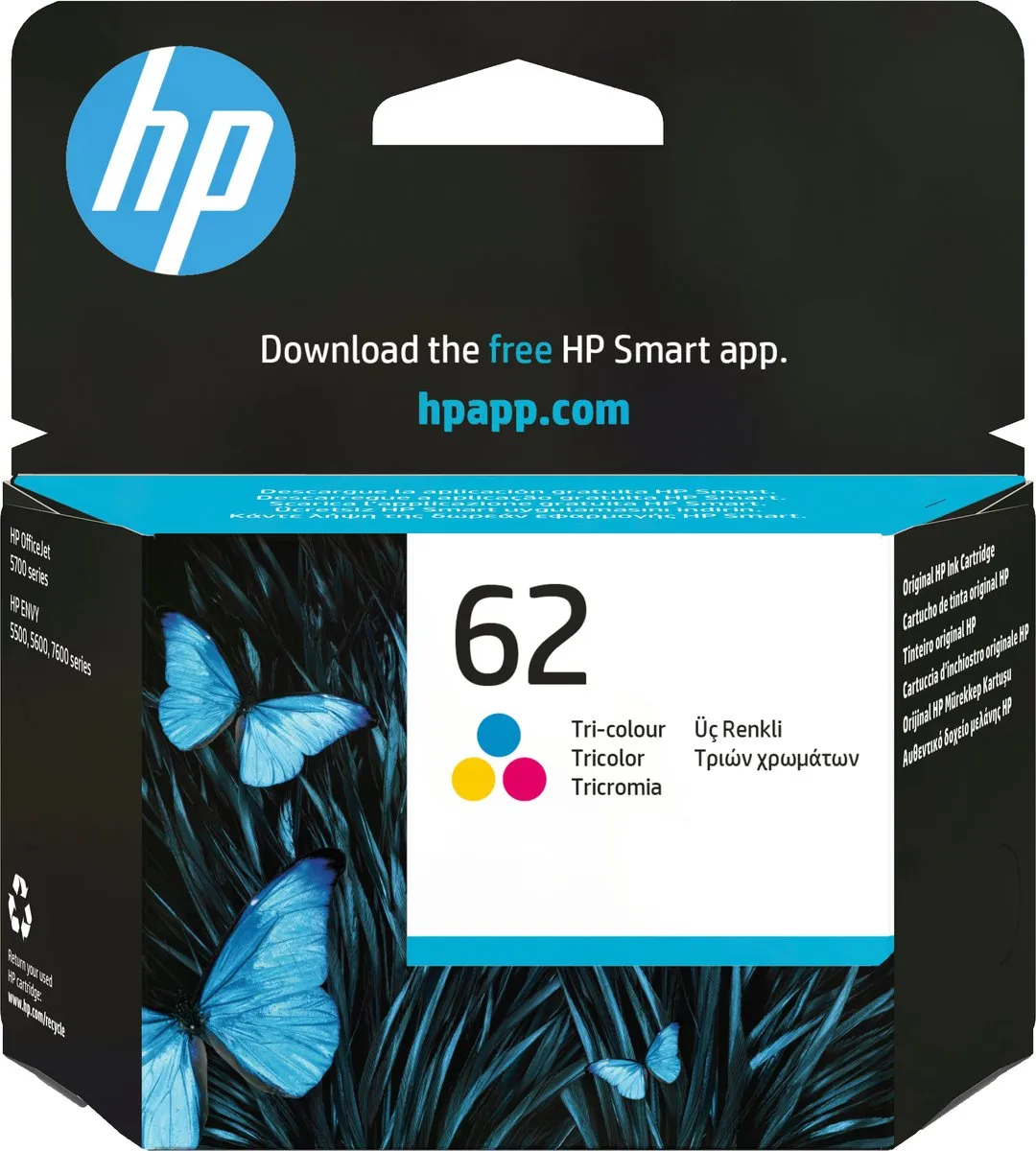 HP 62 Inktcartridge - Multi colour - 165 pagina's