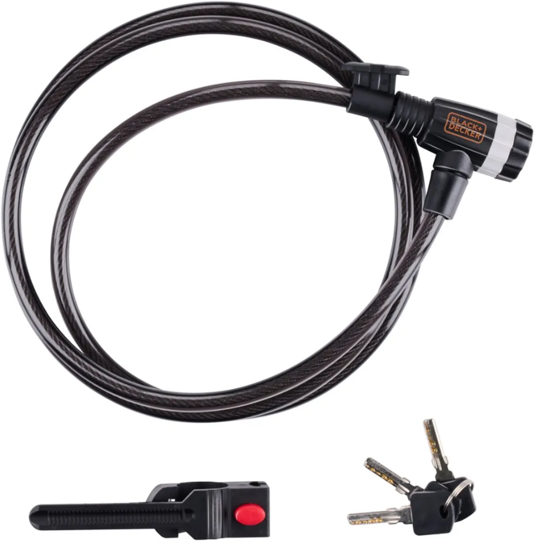 BLACK+DECKER BXCHBL7002 Fietsslot - 180cm - Zwart