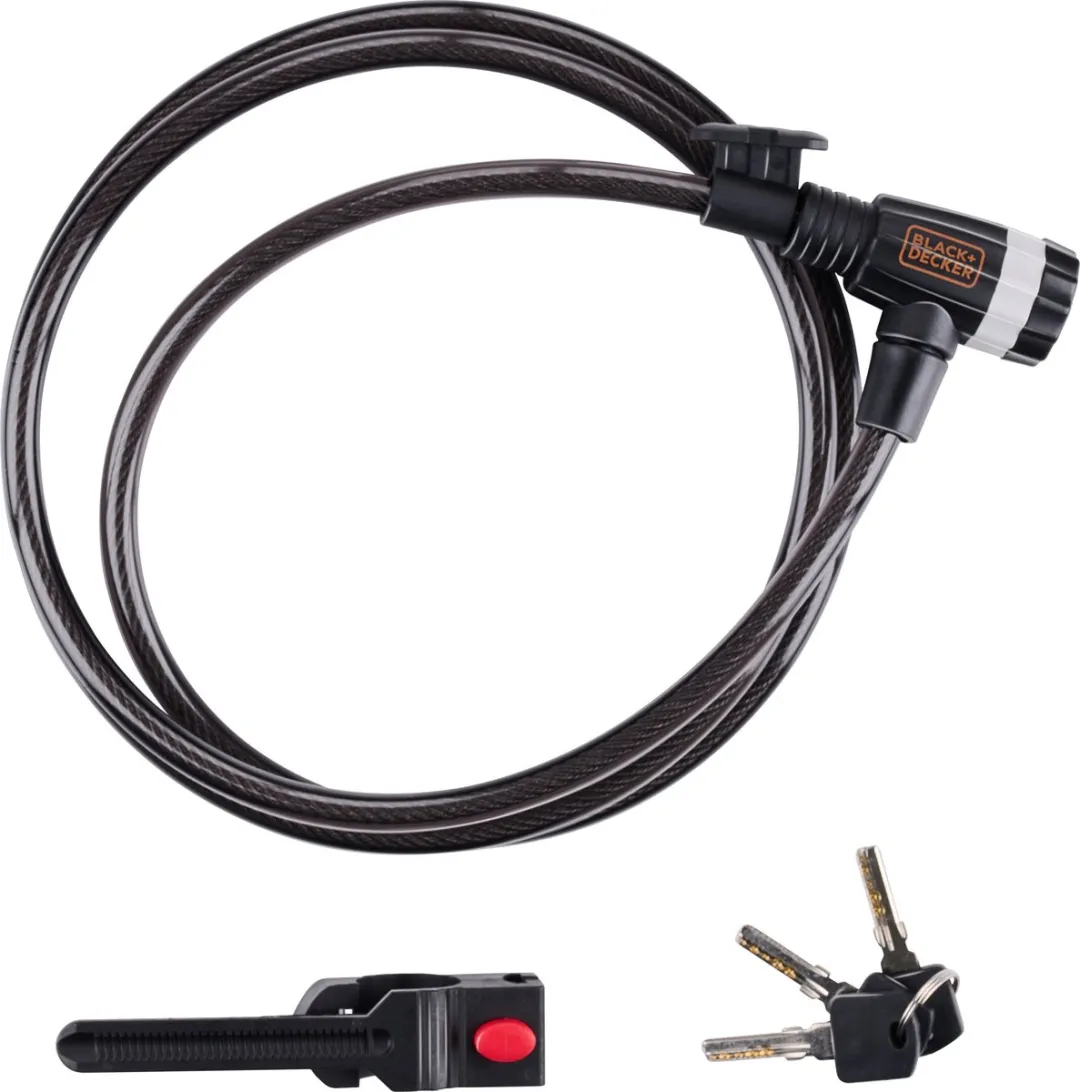 BLACK+DECKER BXCHBL7002 Fietsslot - 180cm - Zwart