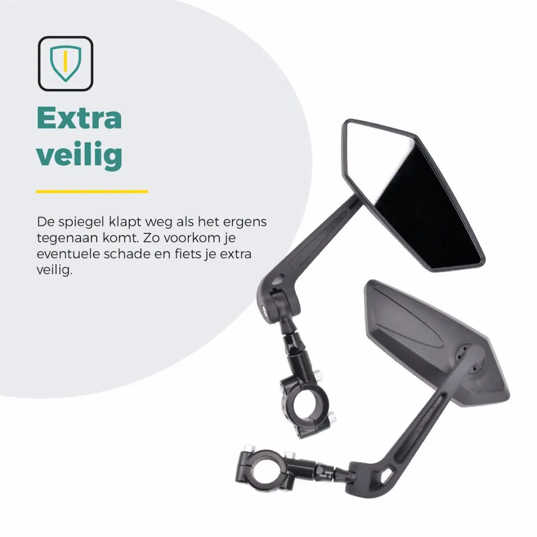 Voltano E-bike Fietsspiegel Links - Zwart