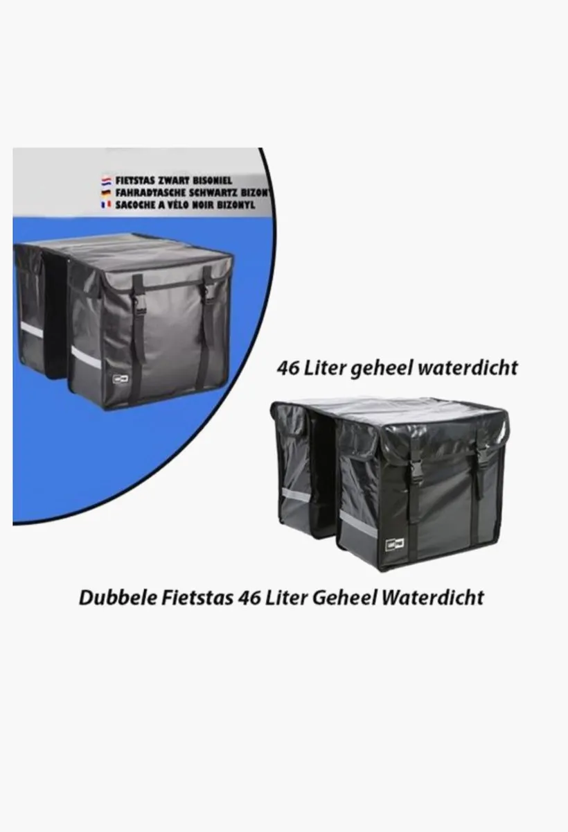 Lastpak Dubbele Fietstas 46L - Zilver