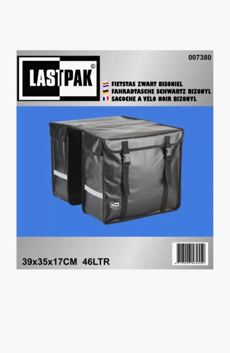 Lastpak Dubbele Fietstas 46L - Zilver