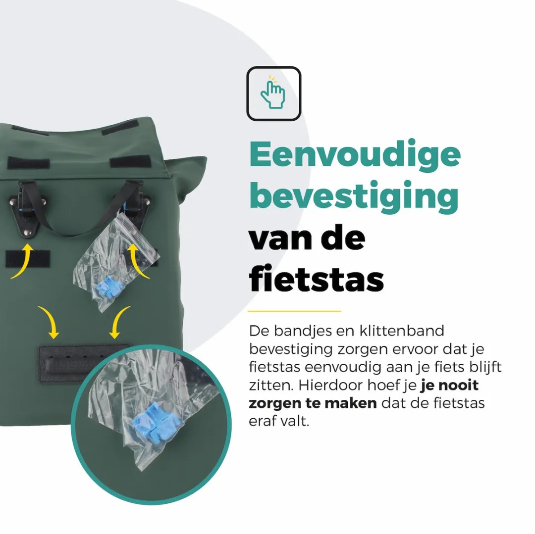 Voltano E-bike City Shopper Enkele Fietstas 22L - Olijfgroen - afbeelding 6 van 6
