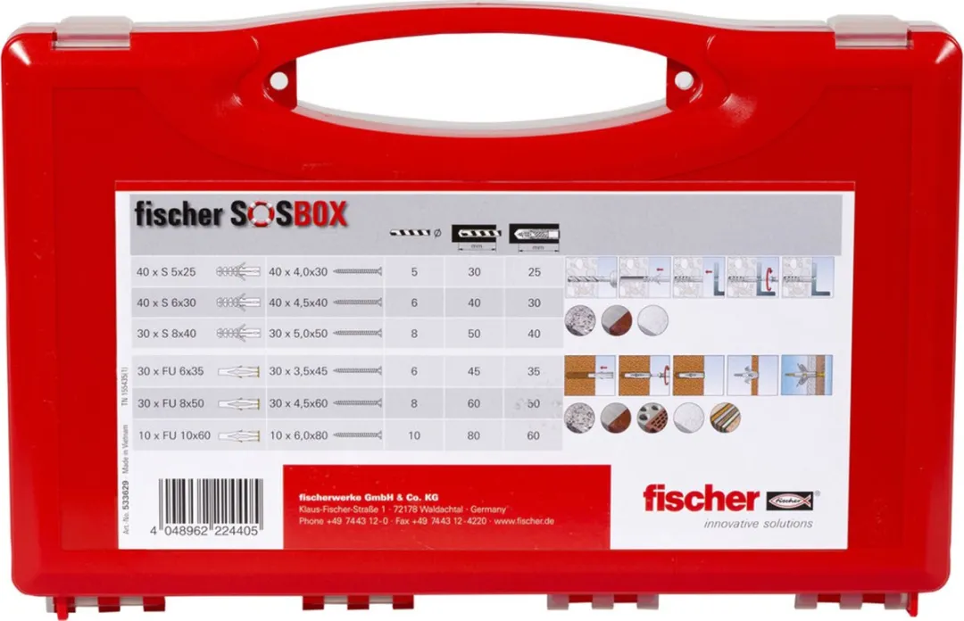 Fischer 533629 Schroeven - 180 Stuks - Rood