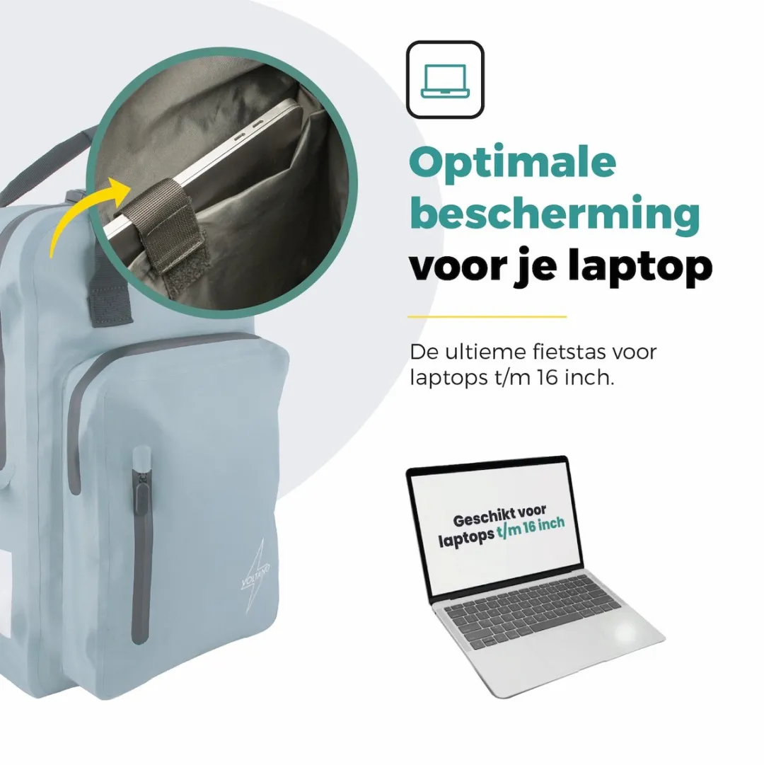 Voltano City Enkele Fietstas Rugzak 25L - Ice Blauw