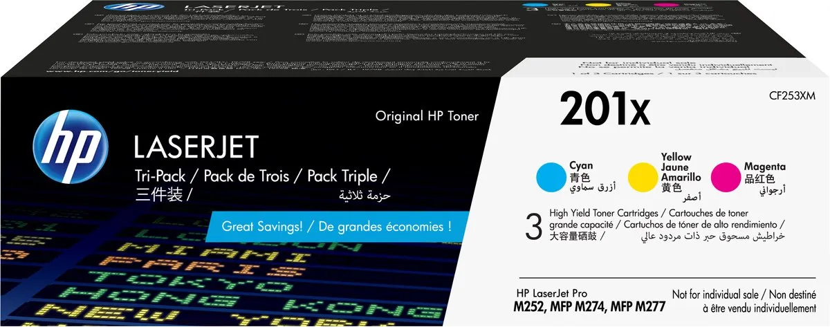 HP 201X Tonercartridge Hoge Capaciteit 3-pack