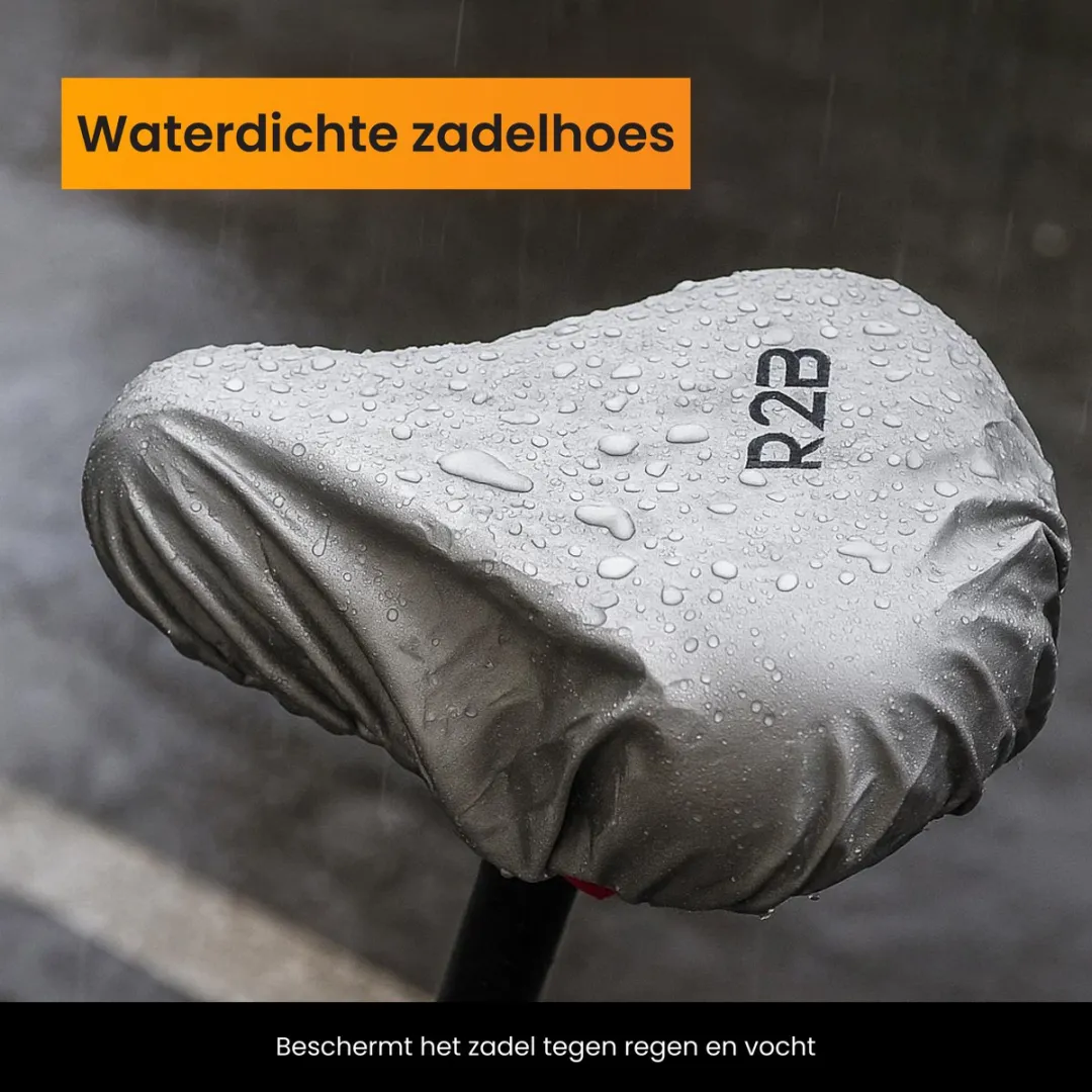 R2B Unisex Gelzadel met Hoes - Zwart/Rood