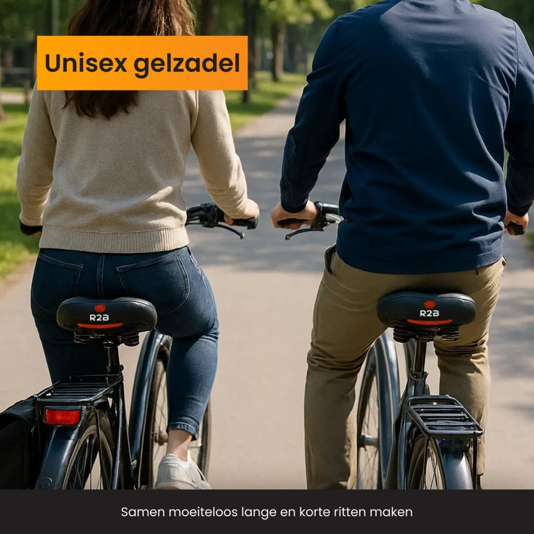 R2B Unisex Gelzadel met Hoes - Zwart/Rood