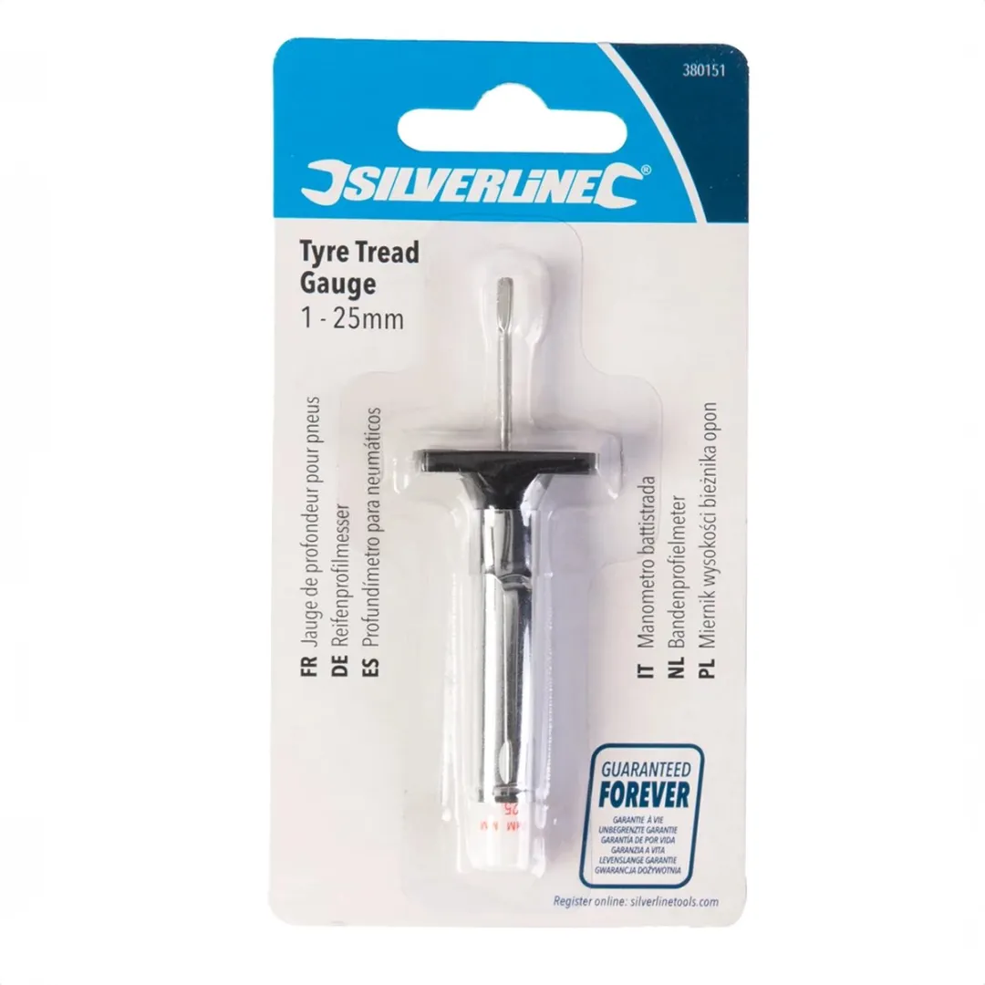 Silverline Bandenprofielmeter 1-25mm - Grijs