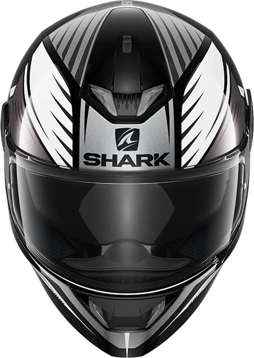 Shark Skwal 2.2 Hallder Motorhelm - S - Zwart/Wit - afbeelding 6 van 6