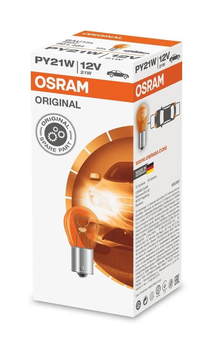 Osram Ampoule Aprilia Caponord 7507/BAU15s 12V 21W PY21W