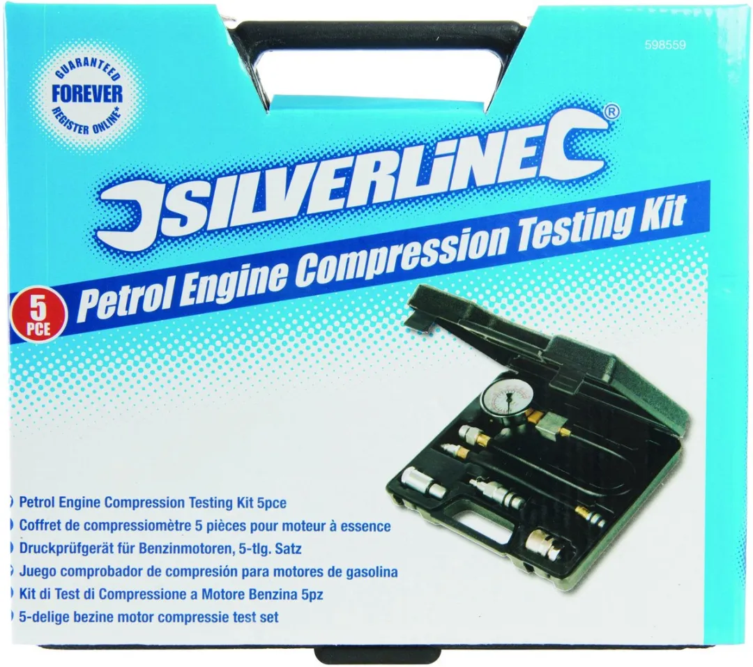 Silverline Compressietestmotor - 5-delig 20 bar - Zwart