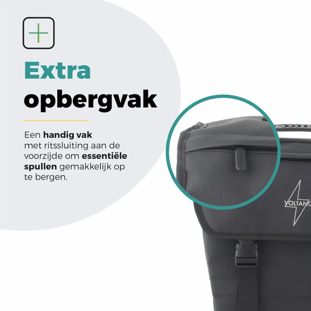 Voltano Enkele Fietstas 20L - Zwart - afbeelding 6 van 6