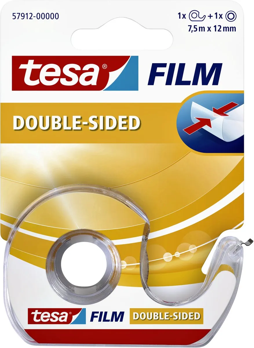 Tesa Dubbelzijdige Tape 7,5m - Dispenser - Transparant