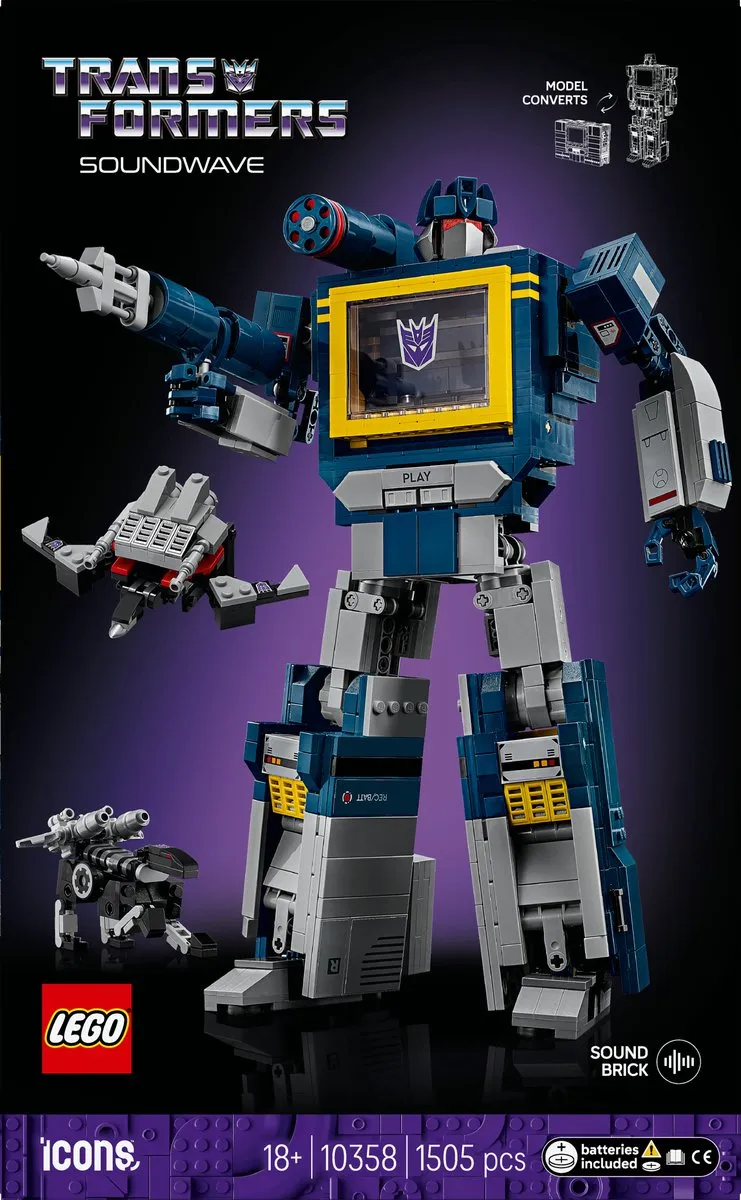 LEGO Icons Transformers Soundwave 10358 - 1505 Stukken - Multicolor