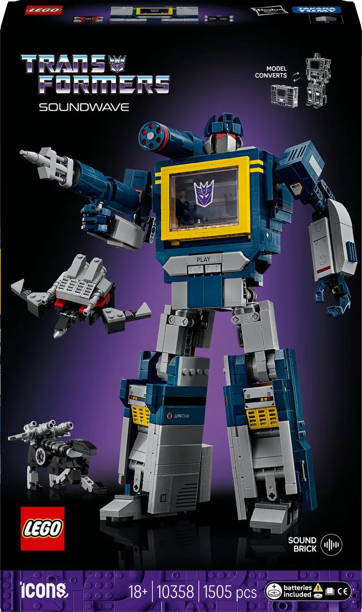 LEGO Icons Transformers Soundwave 10358 - 1505 Stukken - Multicolor