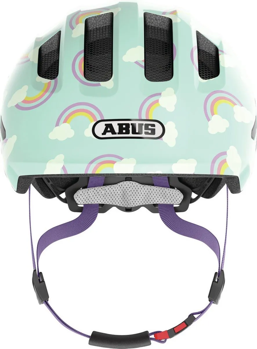 ABUS Kinderhelm Smiley 3.0 LED - Maat M - Lichtblauw/Regenboog