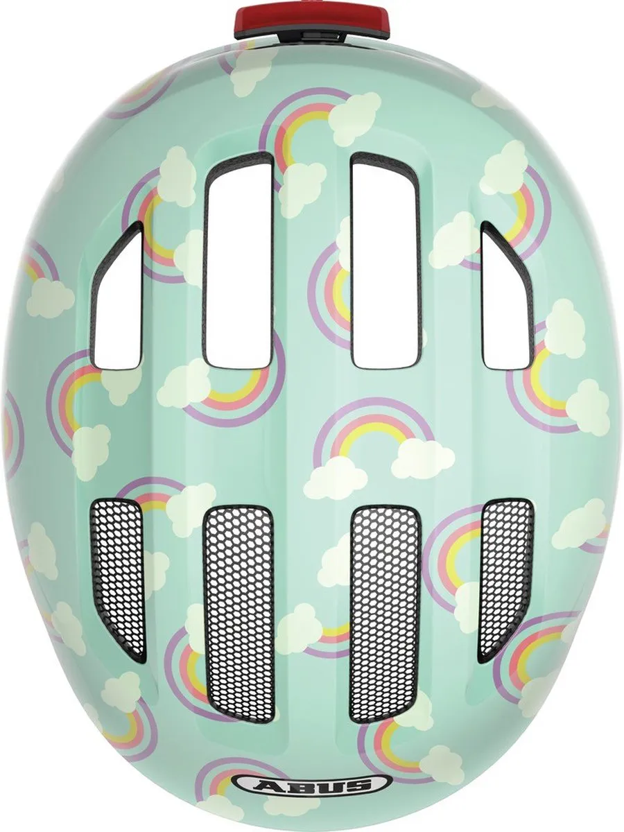 ABUS Kinderhelm Smiley 3.0 LED - Maat M - Lichtblauw/Regenboog