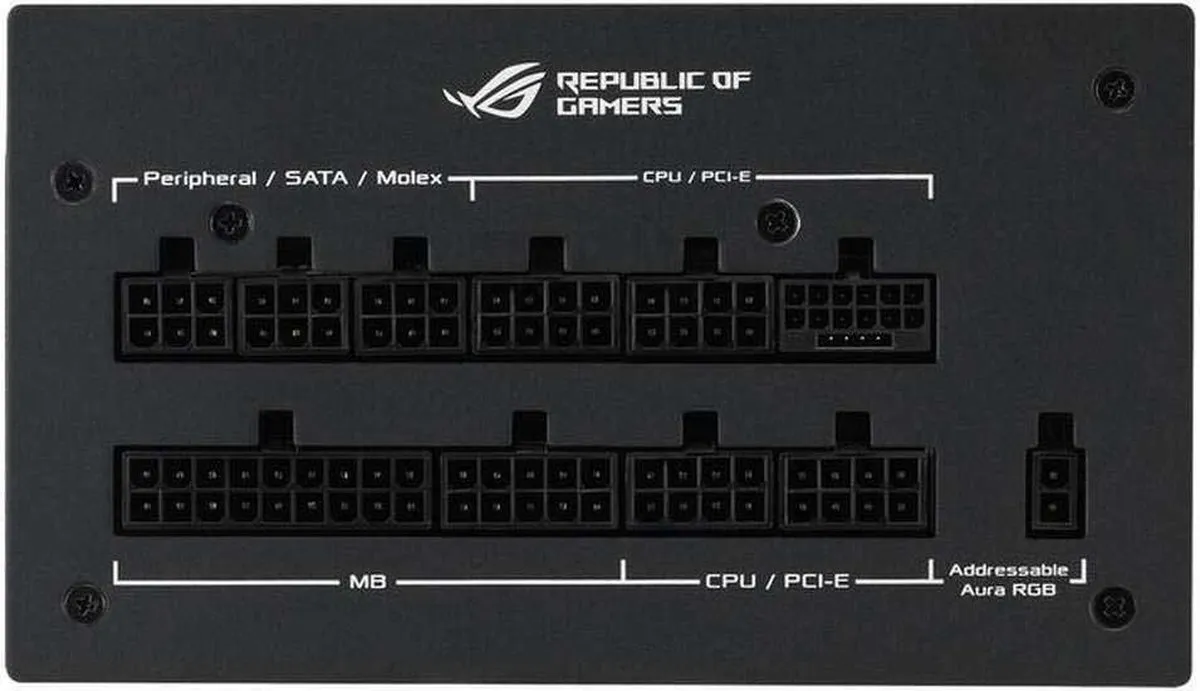 ASUS ROG STRIX 1200W Gold Aura Edition Voeding - 1200W - Zwart
