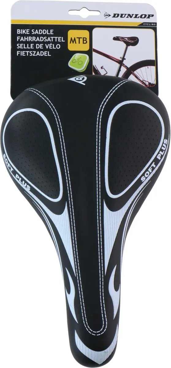 Dunlop Mountainbike Zadel - 27x16,5cm - Zwart/Wit