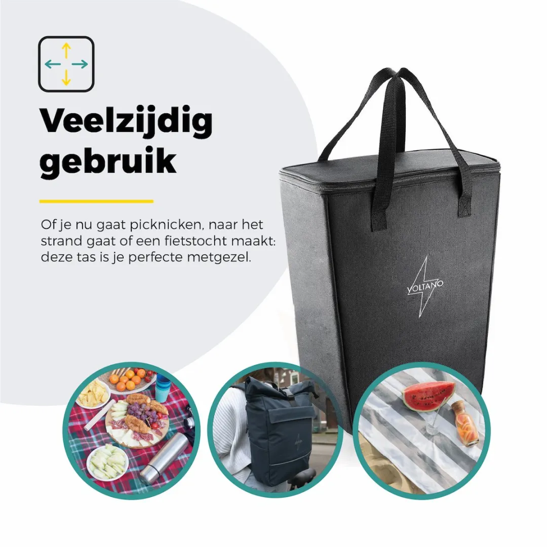 Voltano Koeltas 20L - Opvouwbaar - Zwart - afbeelding 6 van 6