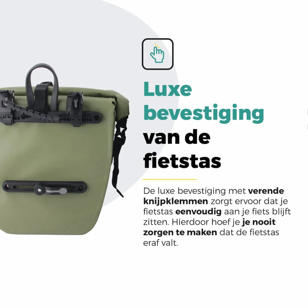 Voltano Enkele Fietstas Set E-bike 46L - Olijf Groen - afbeelding 6 van 6