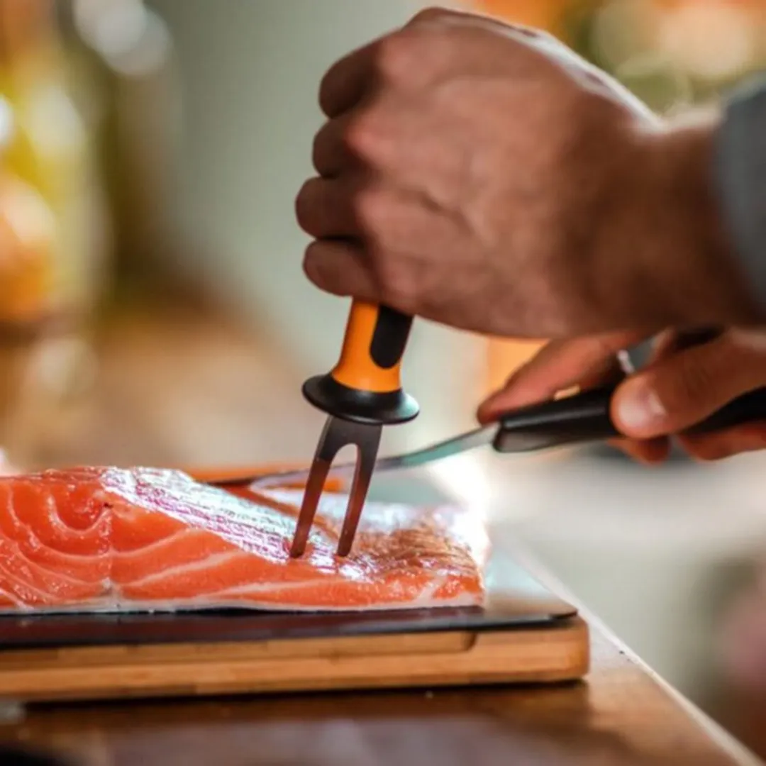 Fiskars Functional Form Visvork - Roestvrijstaal - Zwart/Oranje