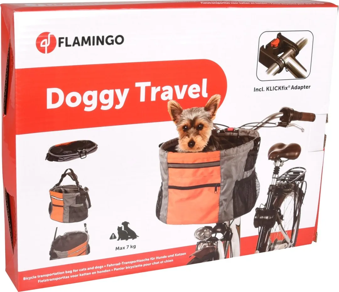 Flamingo Steffen Fietsmand Honden/Katten - Oranje/Grijs