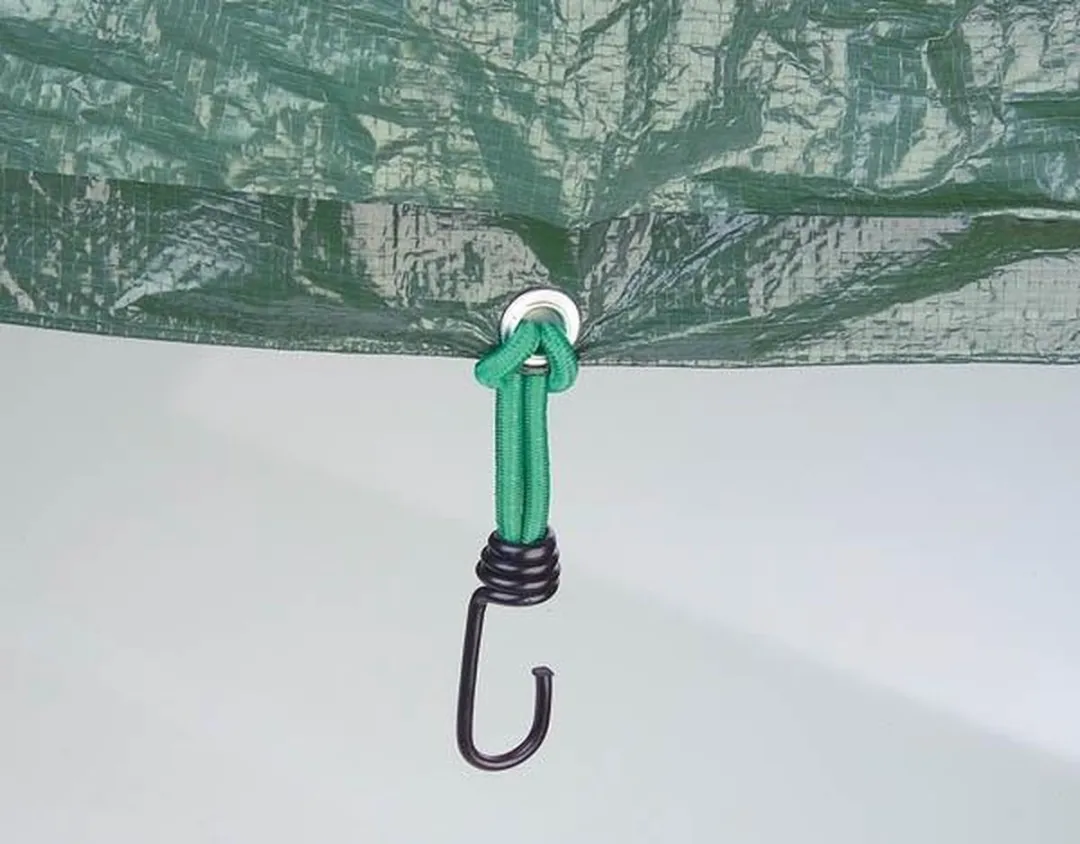 Westfalia Spanelastiek met haak - 6 Stuks Groen/Zwart
