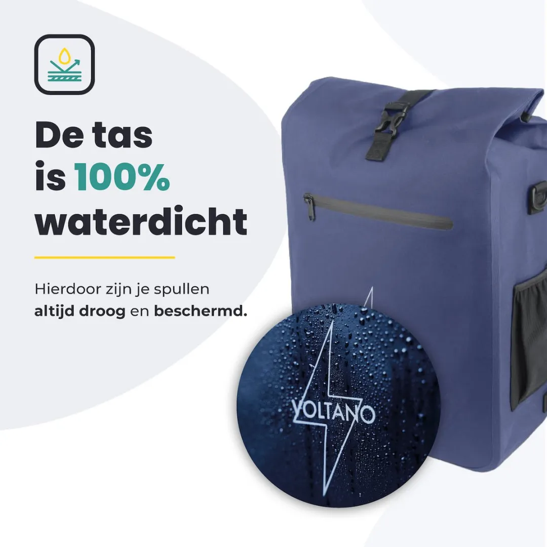 Voltano Luxe E-bike Rugtas Marine Blauw 28L