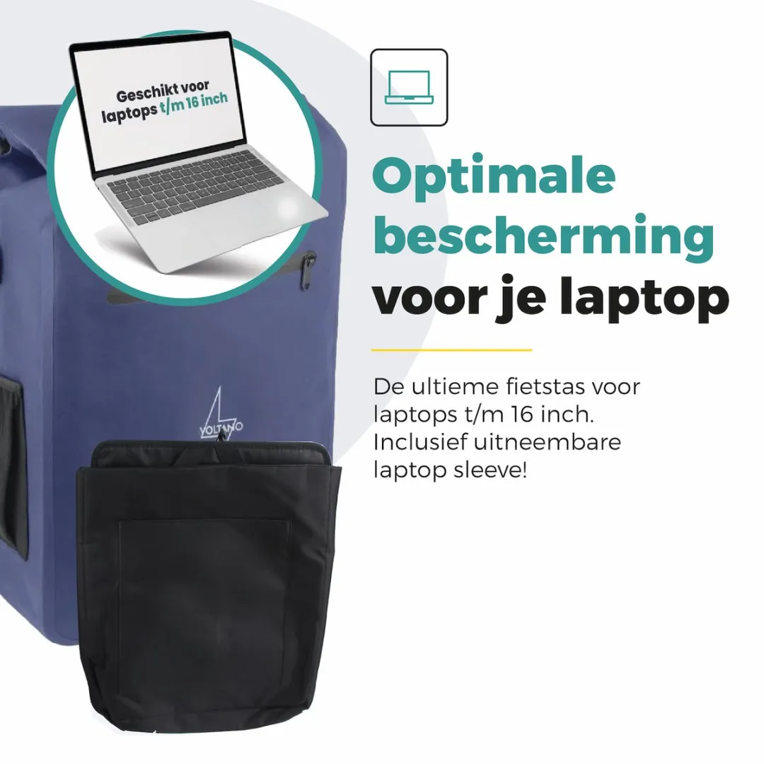Voltano Luxe E-bike Rugtas Marine Blauw 28L