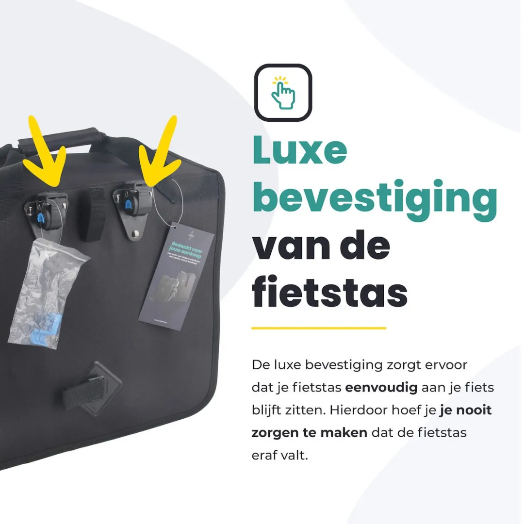 Voltano Enkele Shopper Fietstas 17L - Zwart